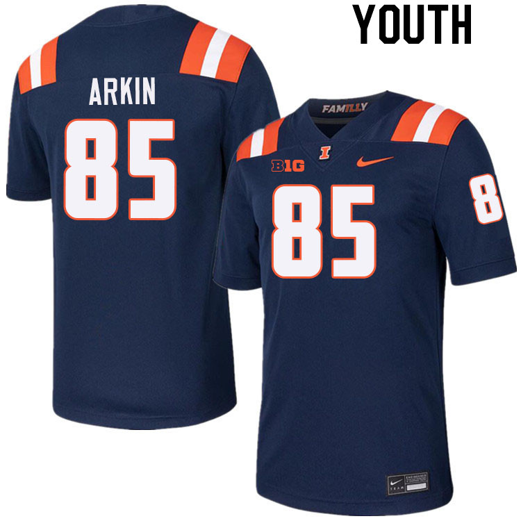 Youth #85 Tanner Arkin Illinois Fighting Illini College Football Jerseys Stitched-Navy